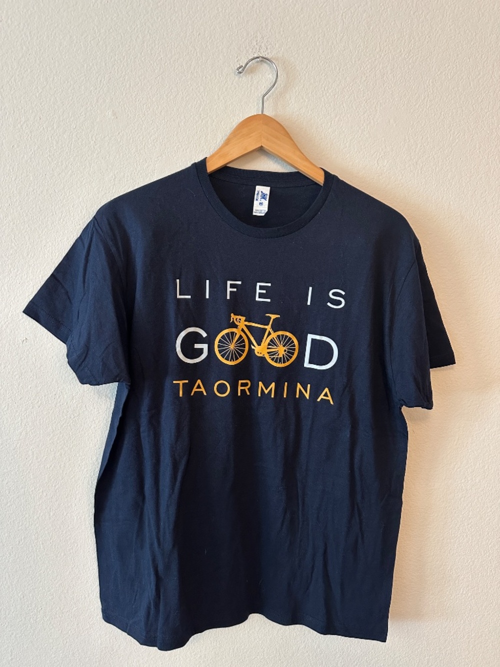 JHK Taormina Sicily Life Is Good Bicycle Graphic T-Shirt Navy Men's Medium